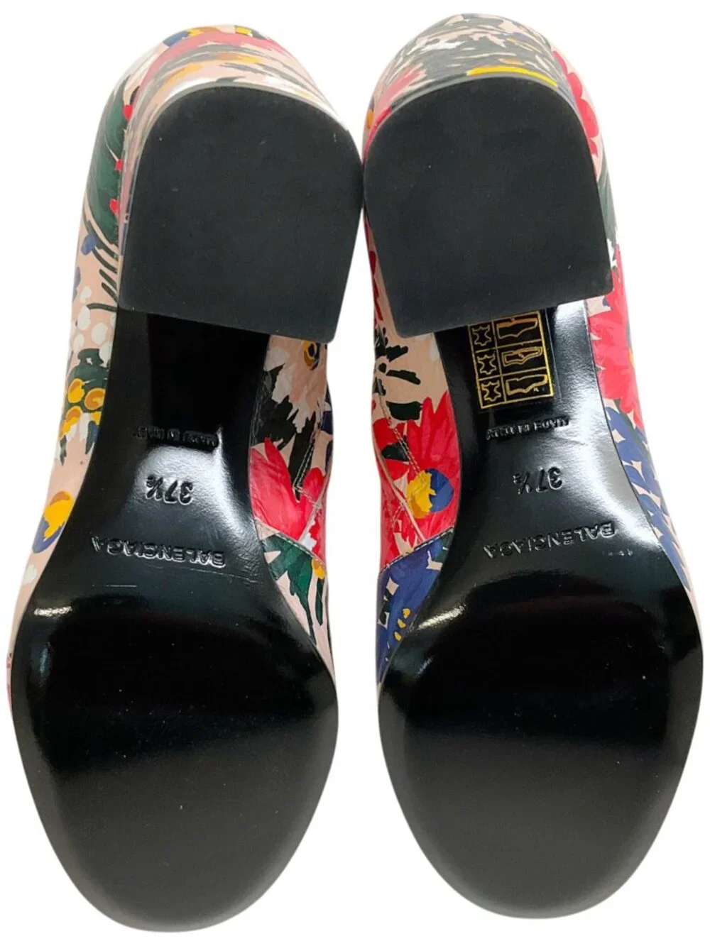 Balenciaga Multi Floral Print Leather Booties - Picture 7 of 12